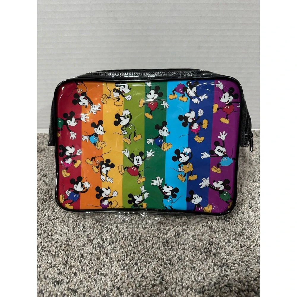 Cosmetic Bag Disney Mickey Mouse Womens Multicolor Excellent Rainbow Vinyl OS